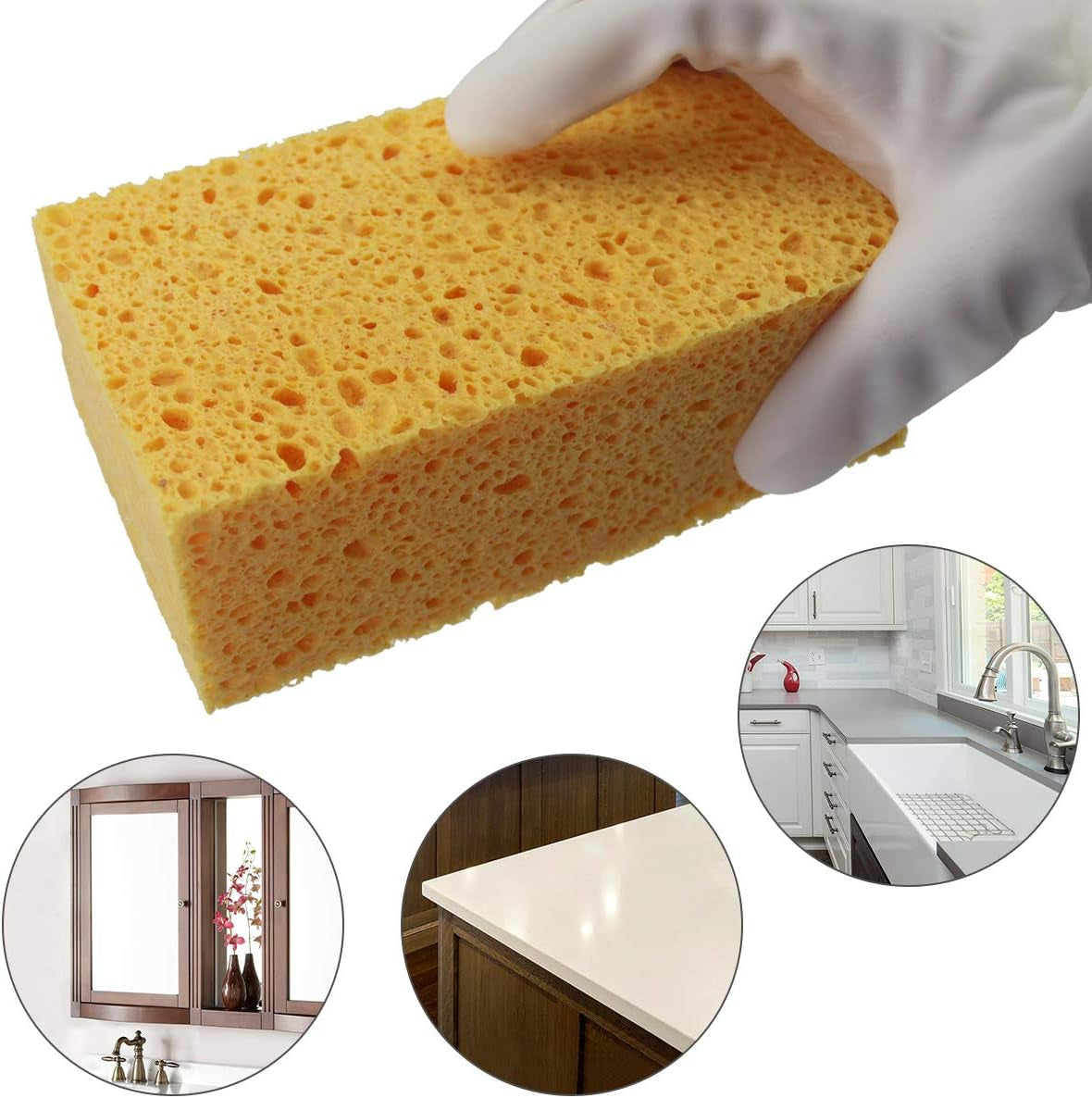 1 PCS X JK SP-T50 Large Sponge, Cleaning Sponges, Boat Bail Sponge, Handy Sponges, Cellulose Sponges, Natural Sponges, Commercial Sponges, Car Washing Sponge, Eco Friendly Sponge (6.5" X 4.0" X 2.0")