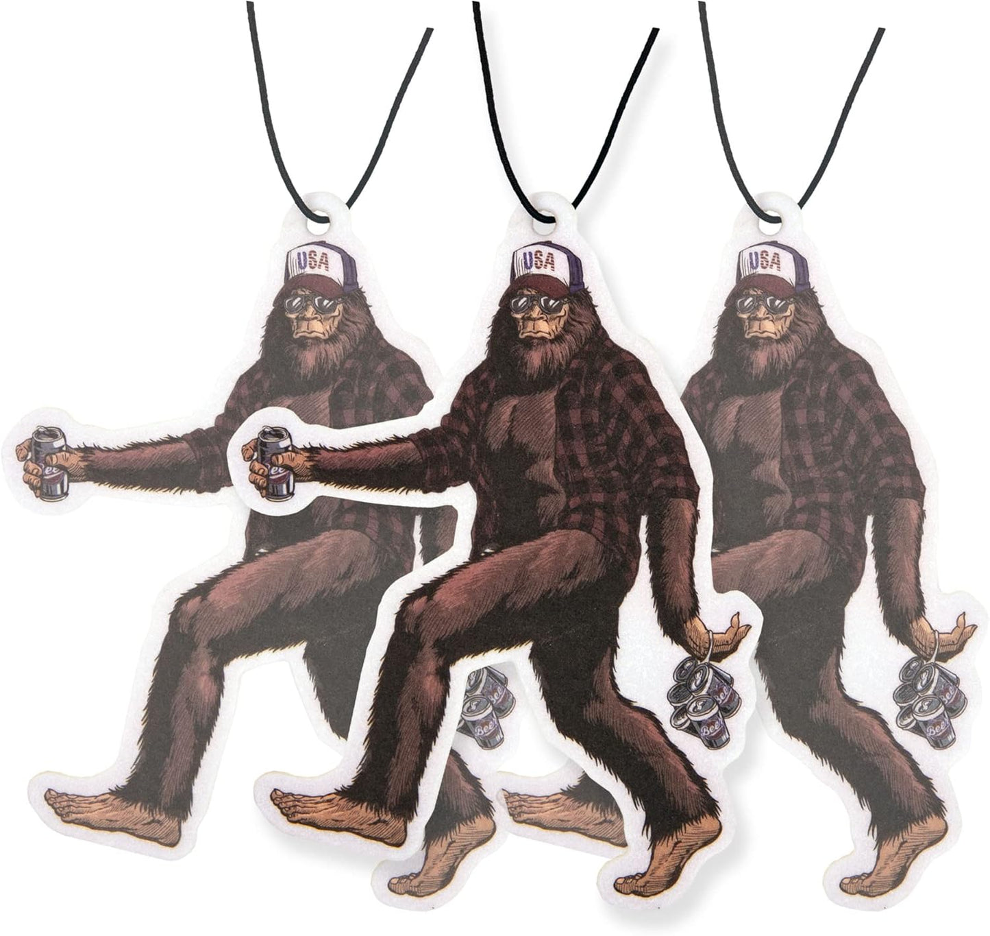 Sasquatch Car Air Freshener, Car Air Fresheners Scented with Essential Oils by (3 Pack)