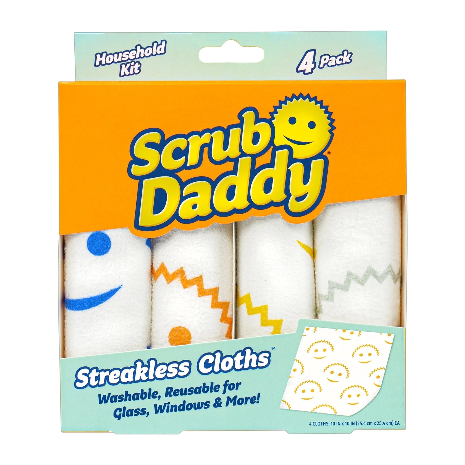 Streakless Dust Cloths, All Purpose for Glass, Kitchen, 4 Count, Multicolor