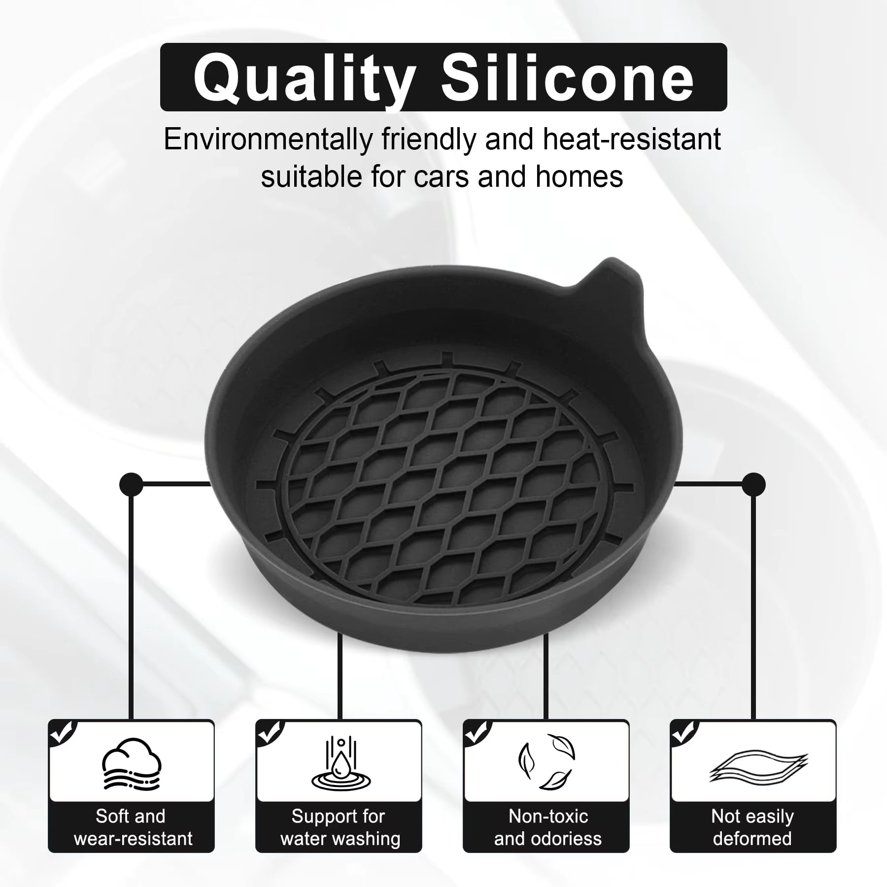 2/4Pcs Car Cup Holder Coaster Silicone Cup Holder Insert Universal Non-Slip Cup Holders Car Accessories Interior Silent Cup Pad