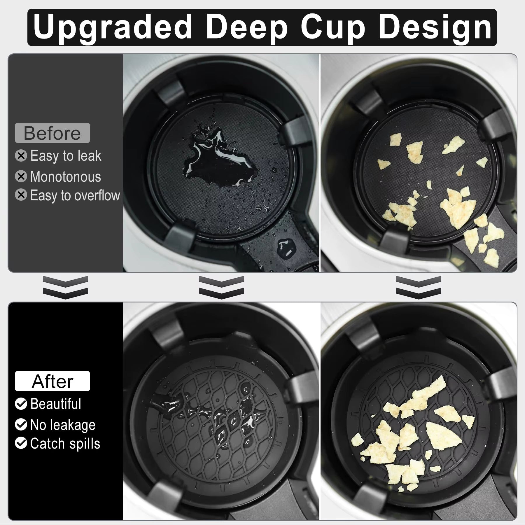 2/4Pcs Car Cup Holder Coaster Silicone Cup Holder Insert Universal Non-Slip Cup Holders Car Accessories Interior Silent Cup Pad