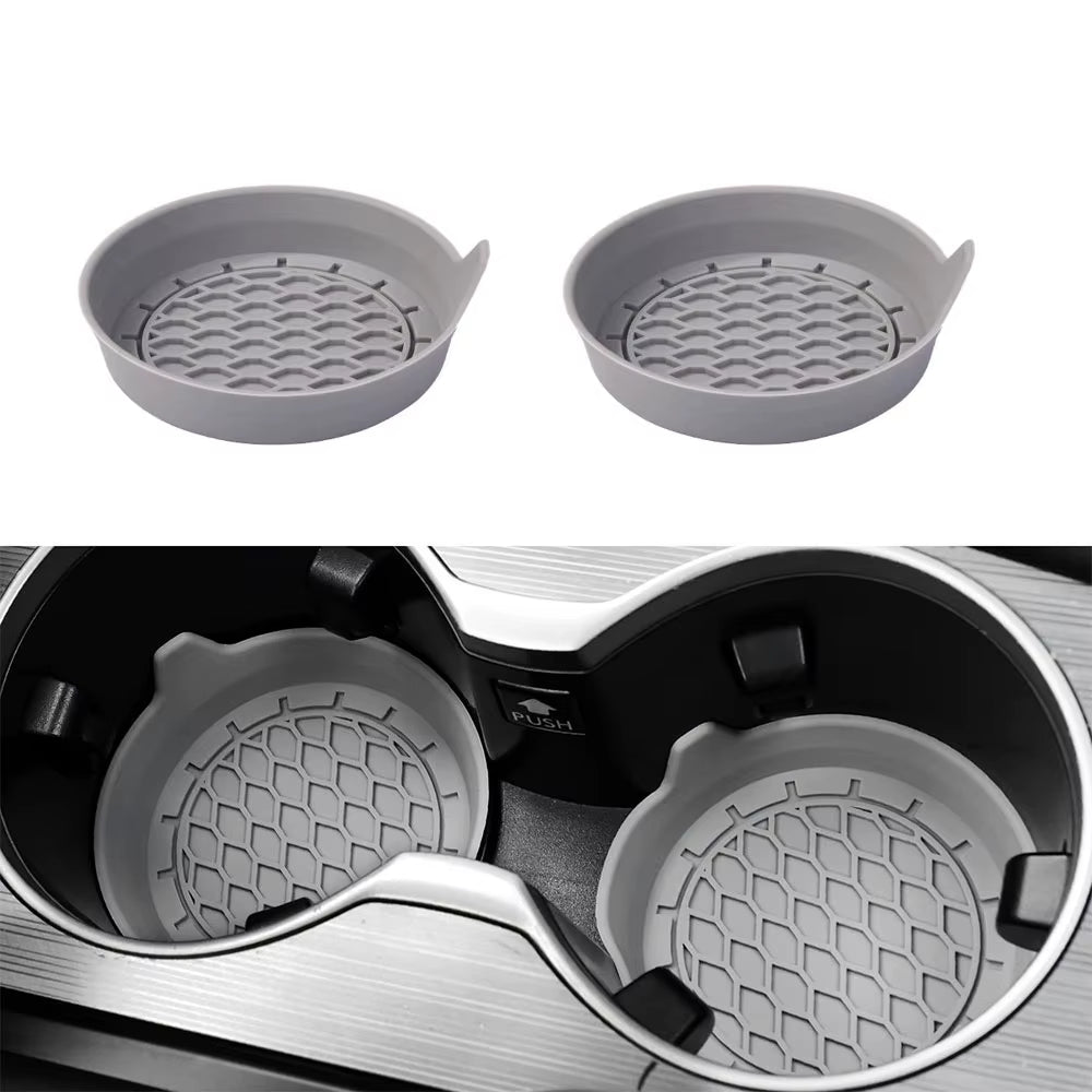 2/4Pcs Car Cup Holder Coaster Silicone Cup Holder Insert Universal Non-Slip Cup Holders Car Accessories Interior Silent Cup Pad