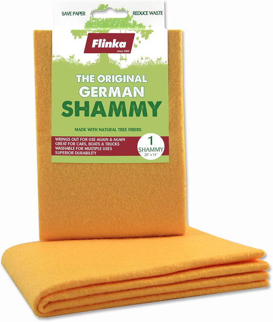 The Original Reusable Shammy Cloth 20" X 14" - Super Absorbent Chamois Towel - Great for Cars, Boats, Trucks, and Rvs - Natural Viscose Sponge Cloth - Eco Friendly (1 Pack)