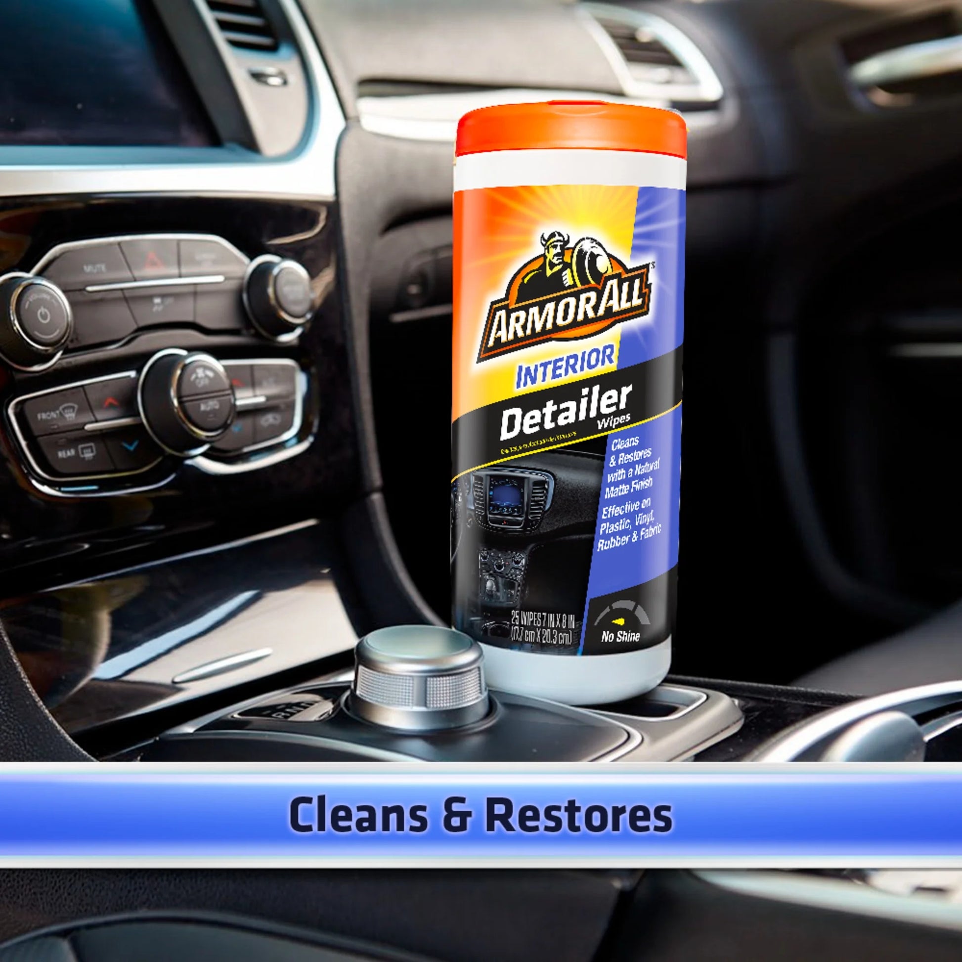 Natural Finish Interior Detailer Car Wipes (25 Count)