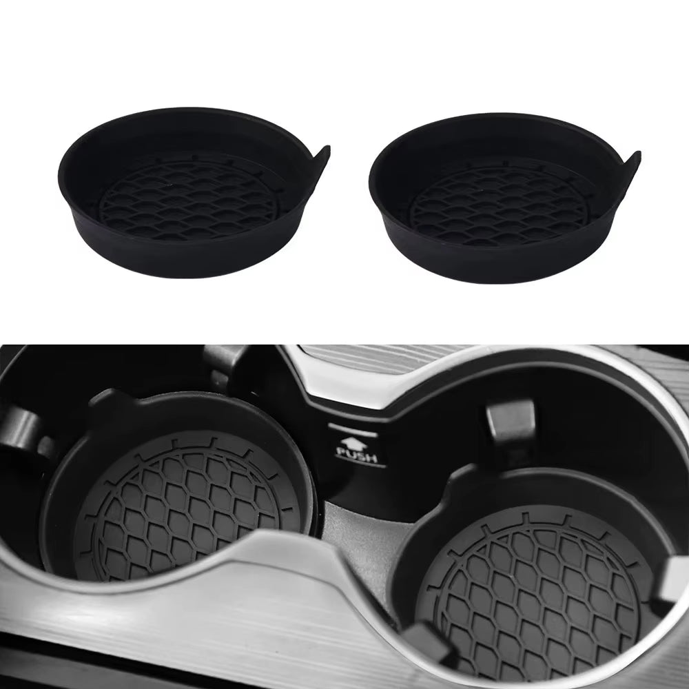 2/4Pcs Car Cup Holder Coaster Silicone Cup Holder Insert Universal Non-Slip Cup Holders Car Accessories Interior Silent Cup Pad