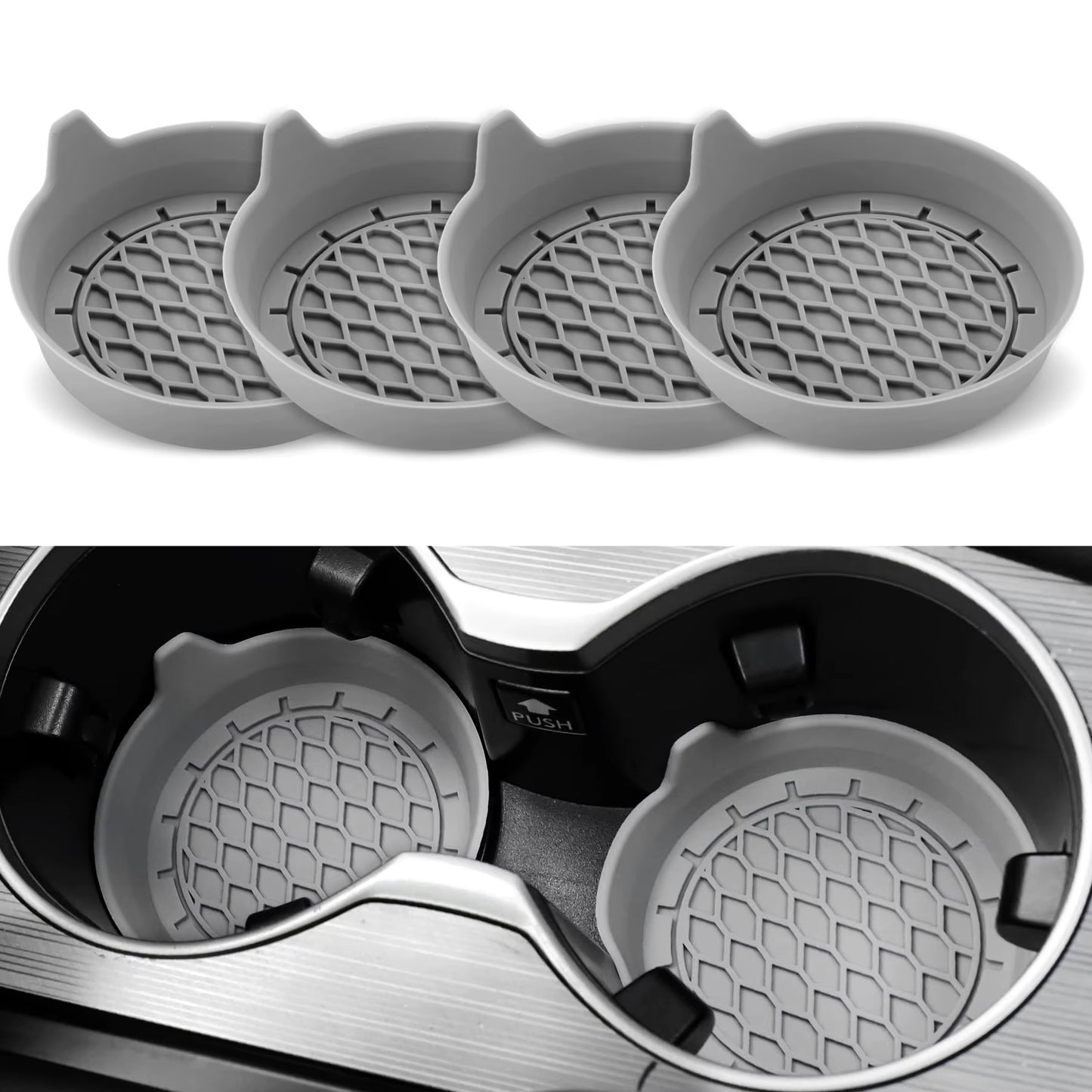 2/4Pcs Car Cup Holder Coaster Silicone Cup Holder Insert Universal Non-Slip Cup Holders Car Accessories Interior Silent Cup Pad