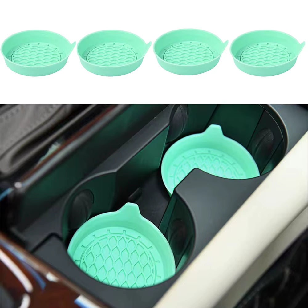 2/4Pcs Car Cup Holder Coaster Silicone Cup Holder Insert Universal Non-Slip Cup Holders Car Accessories Interior Silent Cup Pad