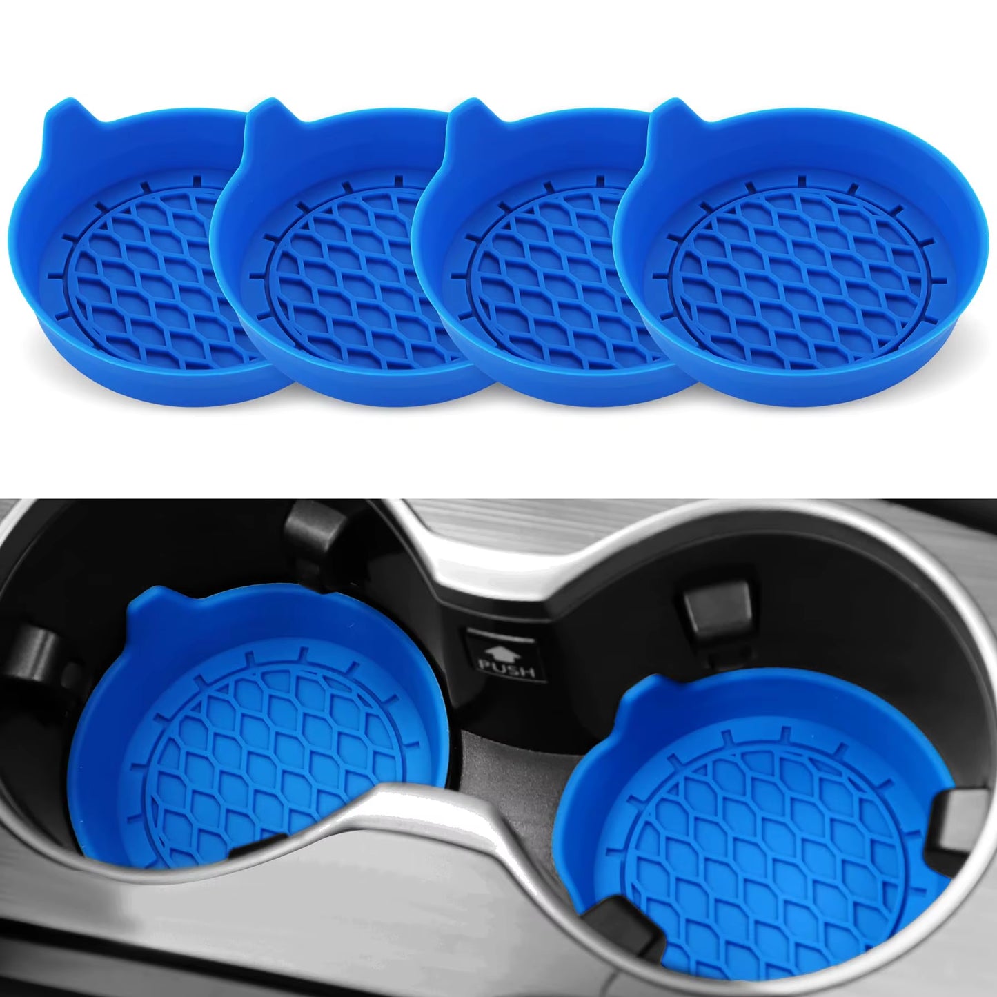 2/4Pcs Car Cup Holder Coaster Silicone Cup Holder Insert Universal Non-Slip Cup Holders Car Accessories Interior Silent Cup Pad
