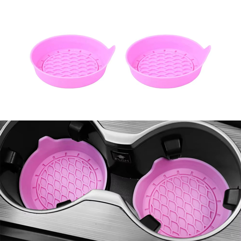 2/4Pcs Car Cup Holder Coaster Silicone Cup Holder Insert Universal Non-Slip Cup Holders Car Accessories Interior Silent Cup Pad