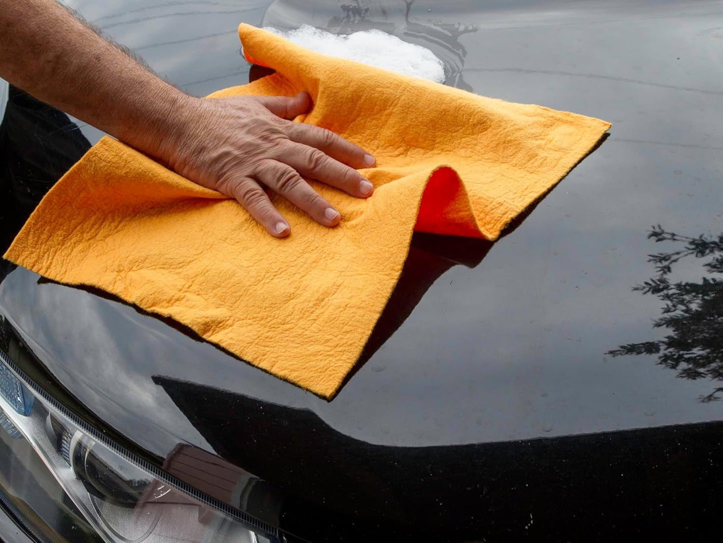 The Original Reusable Shammy Cloth 20" X 14" - Super Absorbent Chamois Towel - Great for Cars, Boats, Trucks, and Rvs - Natural Viscose Sponge Cloth - Eco Friendly (1 Pack)