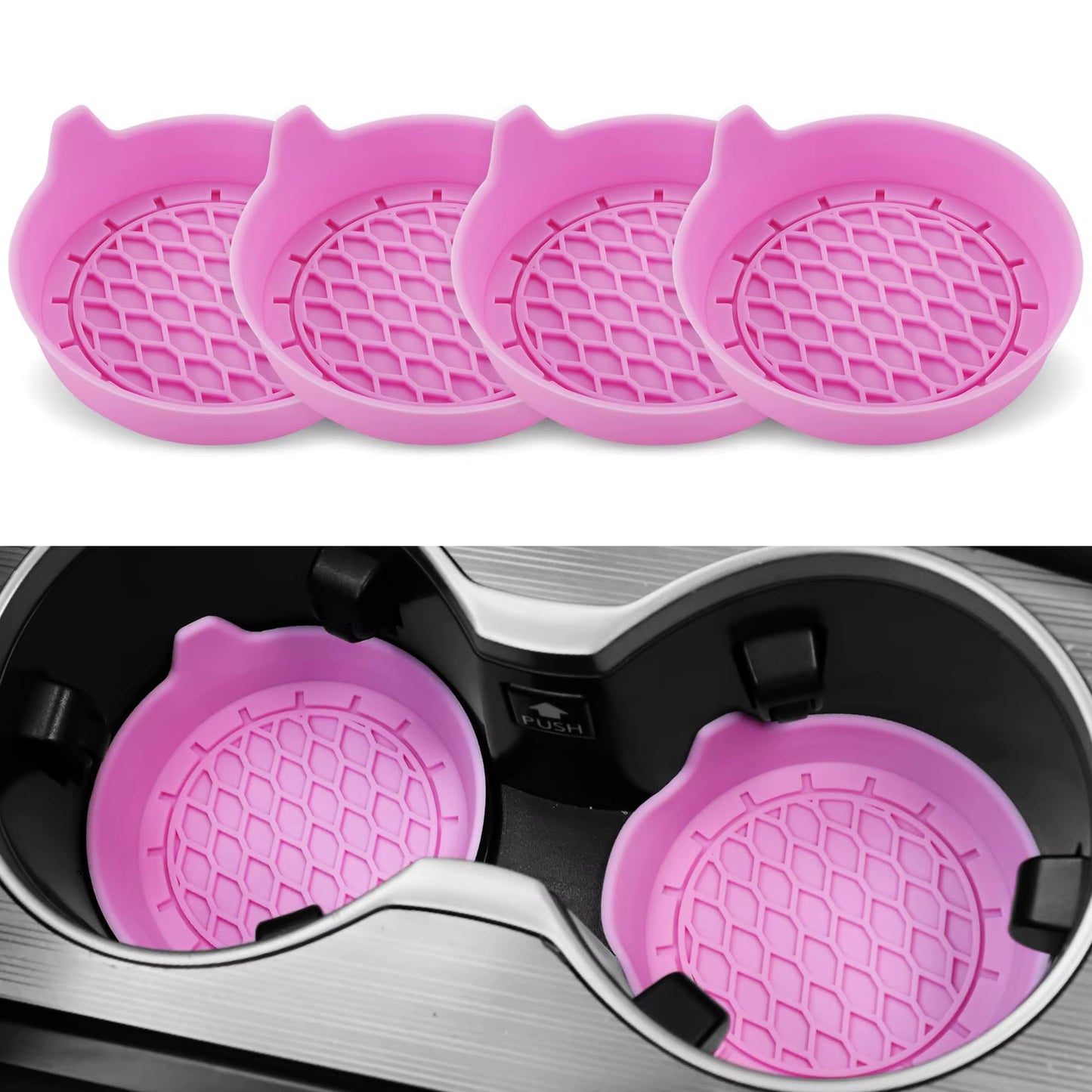 2/4Pcs Car Cup Holder Coaster Silicone Cup Holder Insert Universal Non-Slip Cup Holders Car Accessories Interior Silent Cup Pad