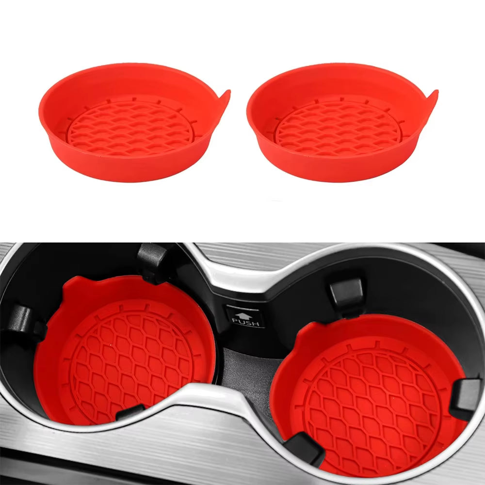 2/4Pcs Car Cup Holder Coaster Silicone Cup Holder Insert Universal Non-Slip Cup Holders Car Accessories Interior Silent Cup Pad
