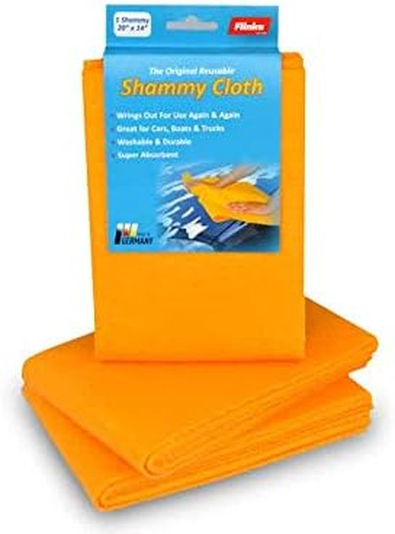 The Original Reusable Shammy Cloth 20" X 14" - Super Absorbent Chamois Towel - Great for Cars, Boats, Trucks, and Rvs - Natural Viscose Sponge Cloth - Eco Friendly (1 Pack)