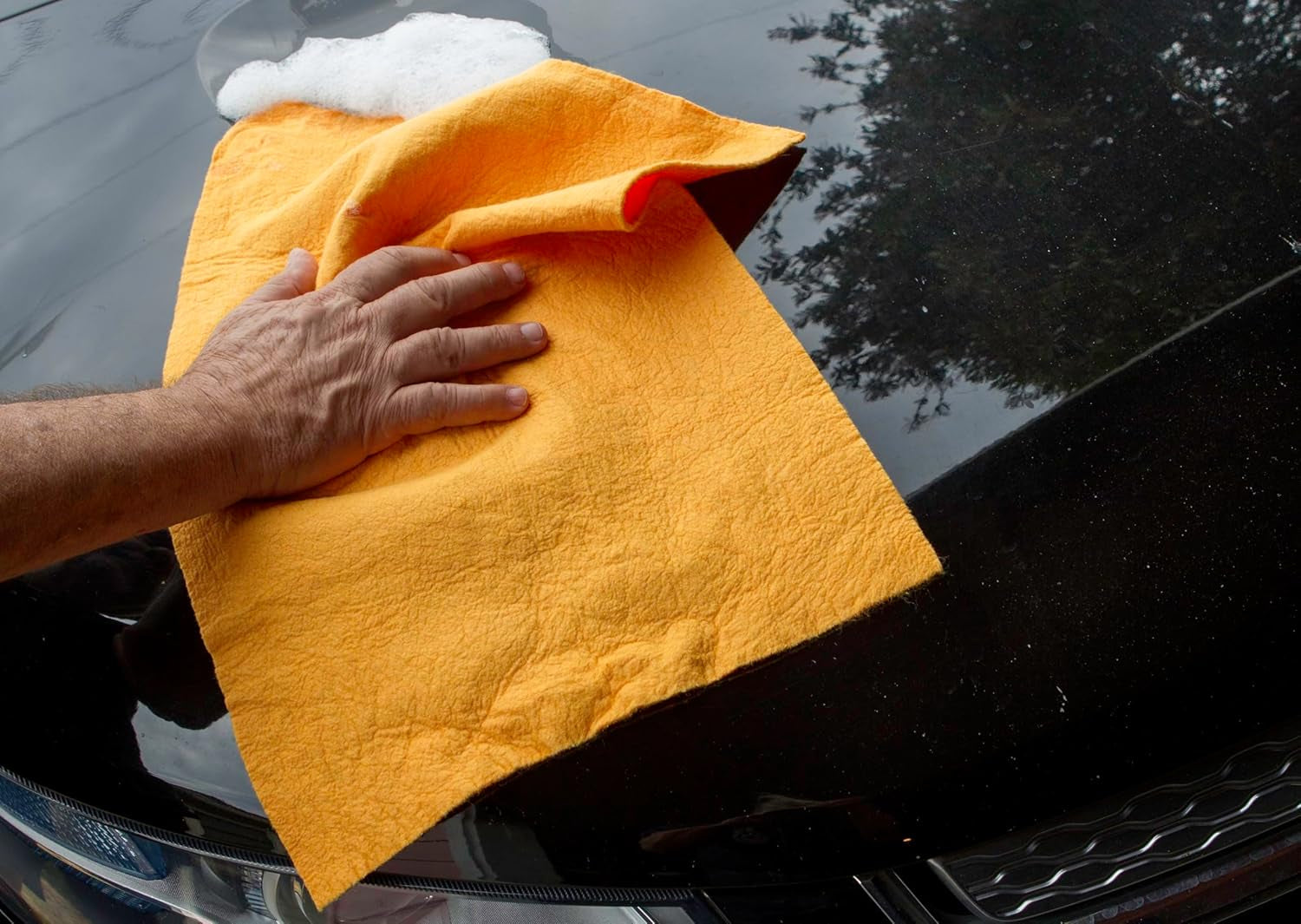 The Original Reusable Shammy Cloth 20" X 14" - Super Absorbent Chamois Towel - Great for Cars, Boats, Trucks, and Rvs - Natural Viscose Sponge Cloth - Eco Friendly (1 Pack)